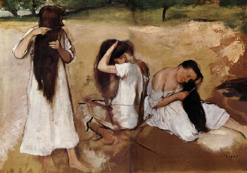 Edgar Degas Girls comb the hair oil painting picture
